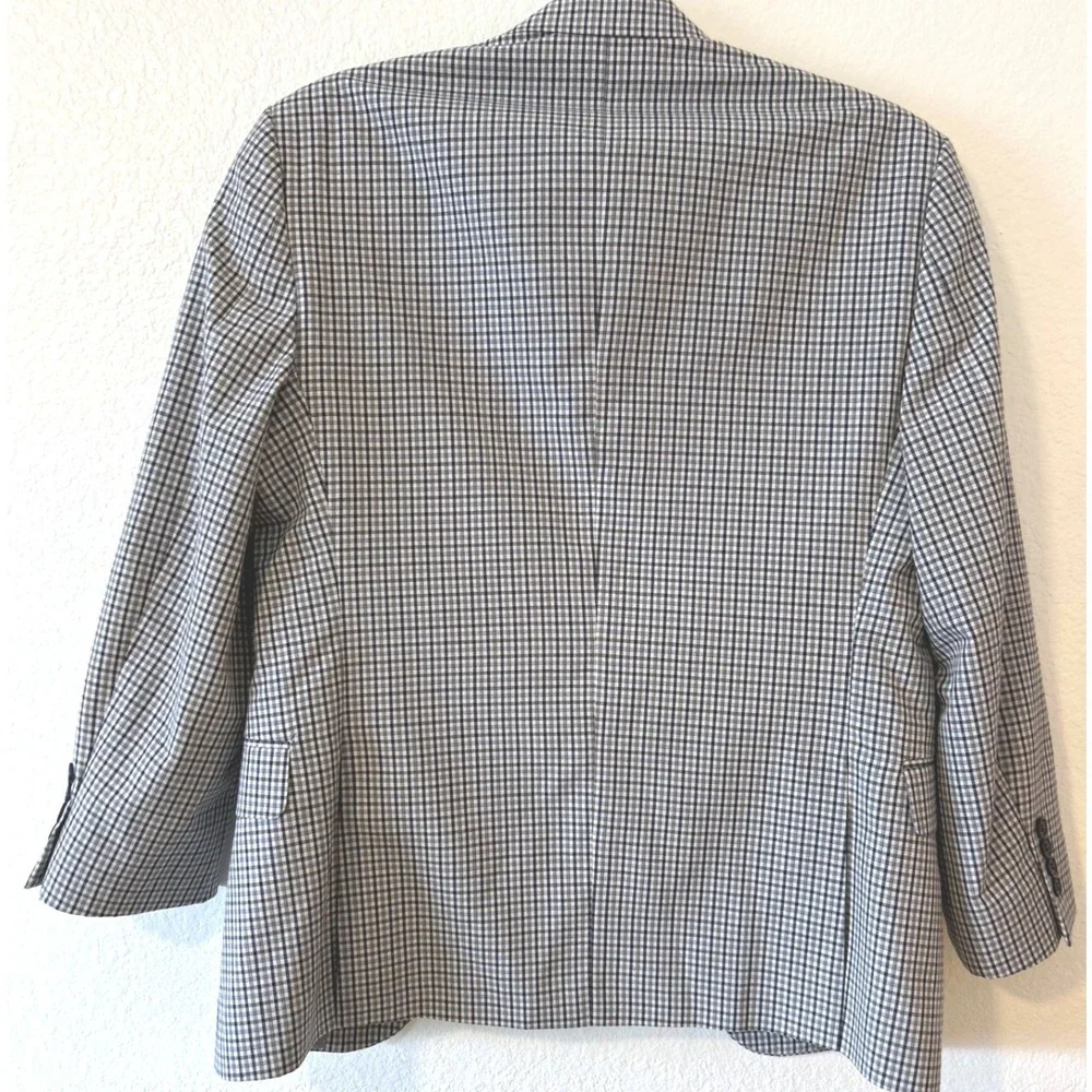 Preppy Tommy Hilfiger Americana‎ Gingham Blazer Navy White Sport Coat S36